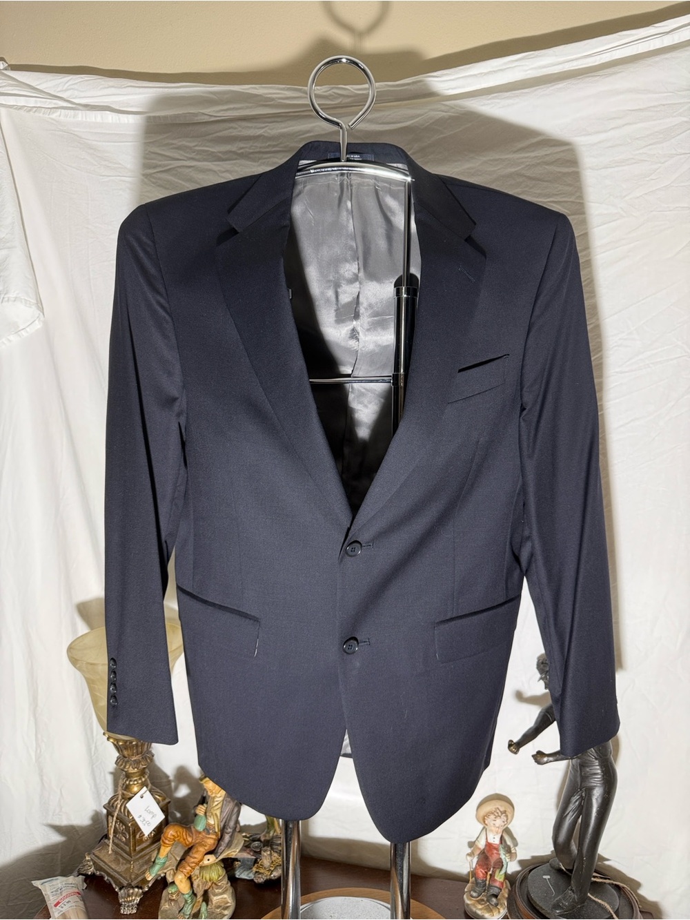Hart Schaffner Marx Black Suit Jacket with Navy Label